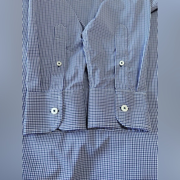UNTUCKit Men's Size Large Blue Gingham Check Plaid Dress shirt~ Button Front - Picture 3 of 9